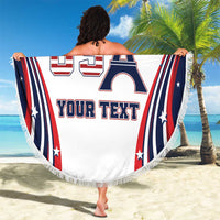 Personalized USA Make America Strong Again Beach Blanket Go Paris 2024 LT9 - Wonder Print Shop