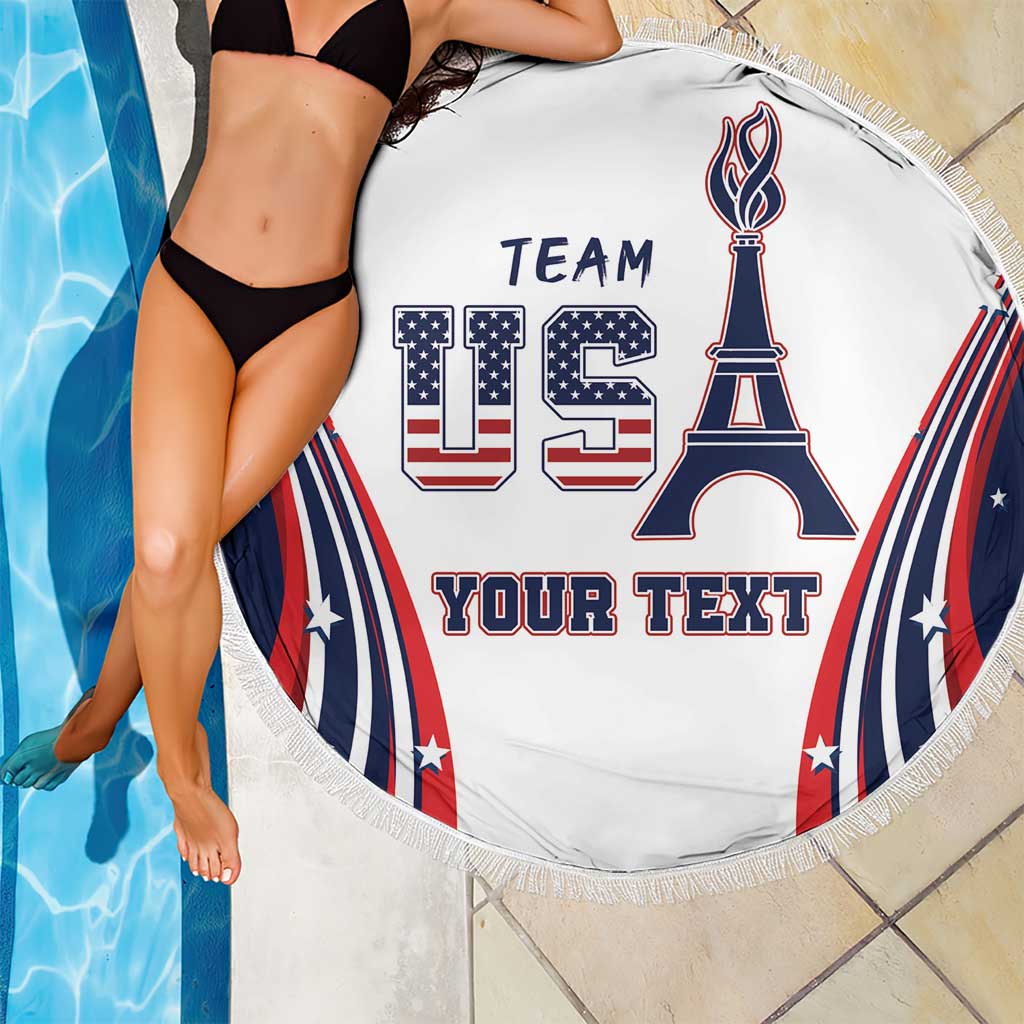 Personalized USA Make America Strong Again Beach Blanket Go Paris 2024 LT9 - Wonder Print Shop