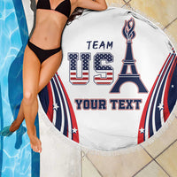 Personalized USA Make America Strong Again Beach Blanket Go Paris 2024 LT9 - Wonder Print Shop