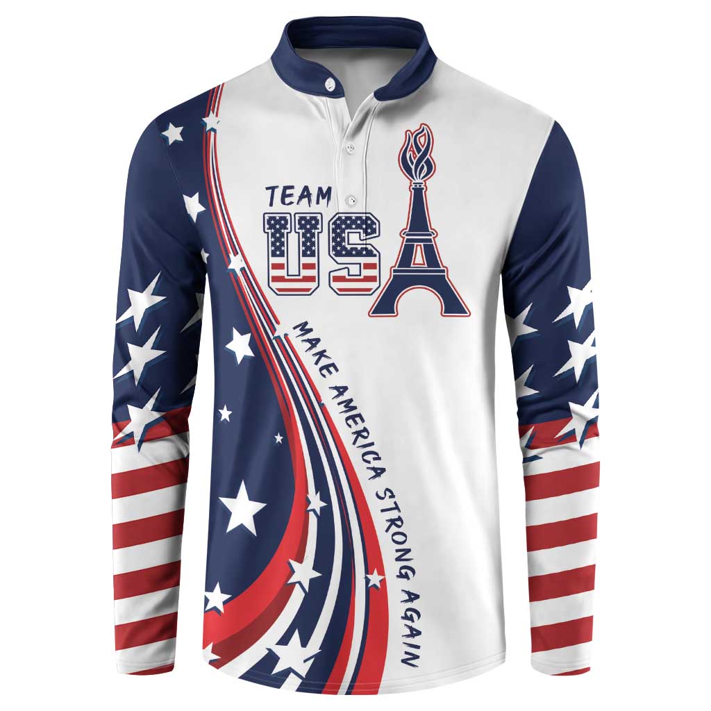 Personalized USA Make America Strong Again Button Sweatshirt Go Paris 2024 LT9 - Wonder Print Shop