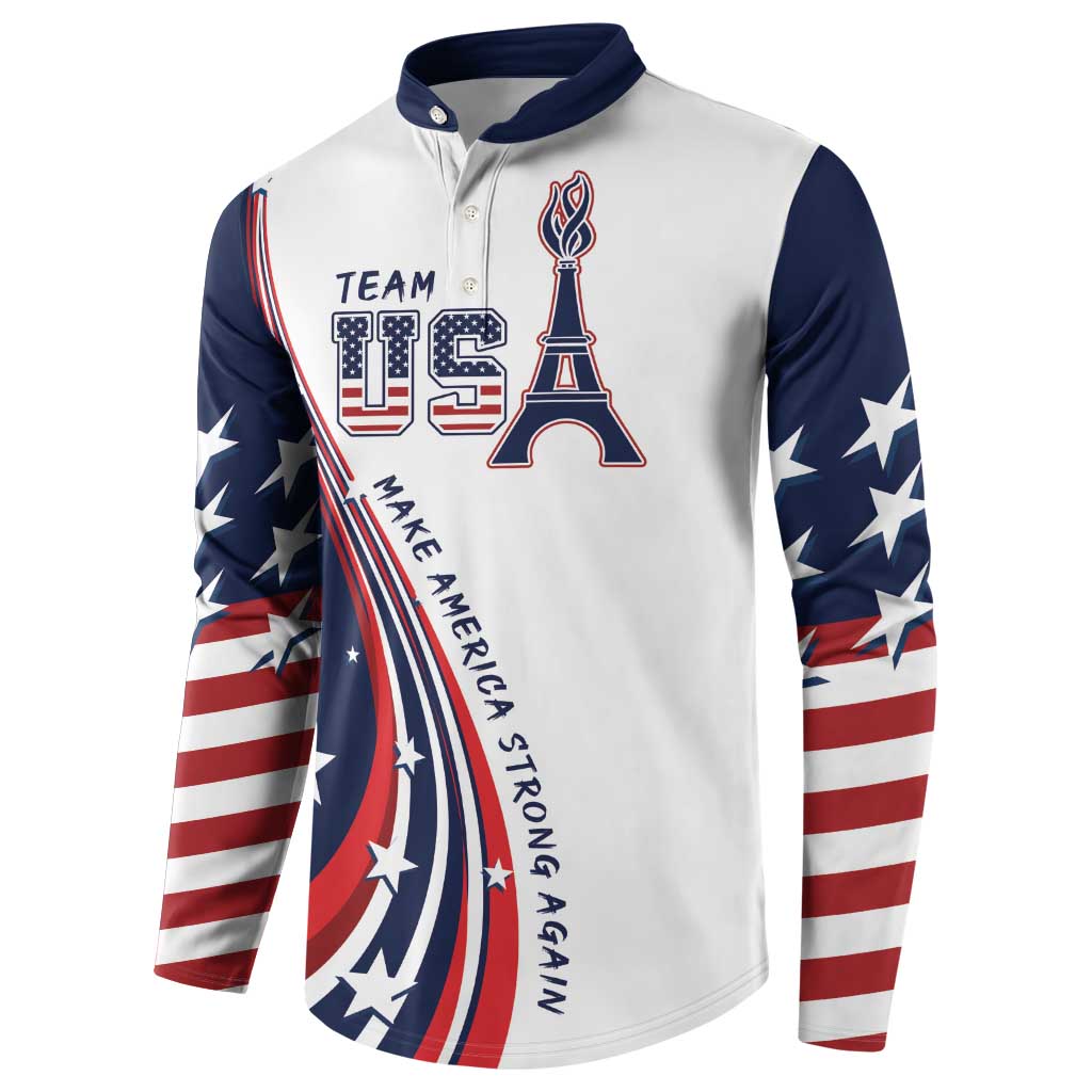 Personalized USA Make America Strong Again Button Sweatshirt Go Paris 2024 LT9 - Wonder Print Shop