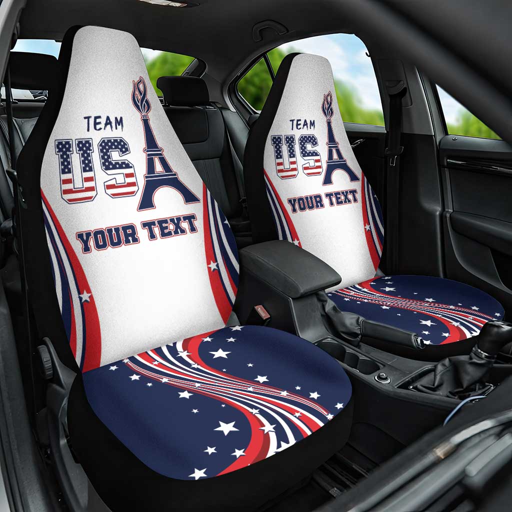 Personalized USA Make America Strong Again Car Seat Cover Go Paris 2024 LT9 - Wonder Print Shop