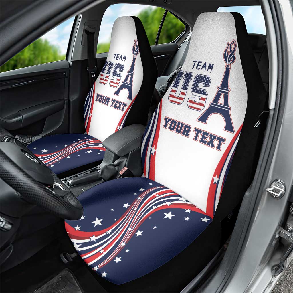 Personalized USA Make America Strong Again Car Seat Cover Go Paris 2024 LT9 - Wonder Print Shop