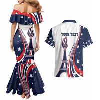 Personalized USA Make America Strong Again Couples Matching Mermaid Dress and Hawaiian Shirt Go Paris 2024 LT9 - Wonder Print Shop