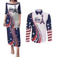 Personalized USA Make America Strong Again Couples Matching Puletasi and Long Sleeve Button Shirt Go Paris 2024 LT9 - Wonder Print Shop