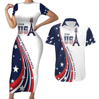 Personalized USA Make America Strong Again Couples Matching Short Sleeve Bodycon Dress and Hawaiian Shirt Go Paris 2024 LT9 - Wonder Print Shop