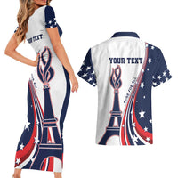 Personalized USA Make America Strong Again Couples Matching Short Sleeve Bodycon Dress and Hawaiian Shirt Go Paris 2024 LT9 - Wonder Print Shop