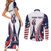 Personalized USA Make America Strong Again Couples Matching Short Sleeve Bodycon Dress and Long Sleeve Button Shirt Go Paris 2024 LT9 - Wonder Print Shop
