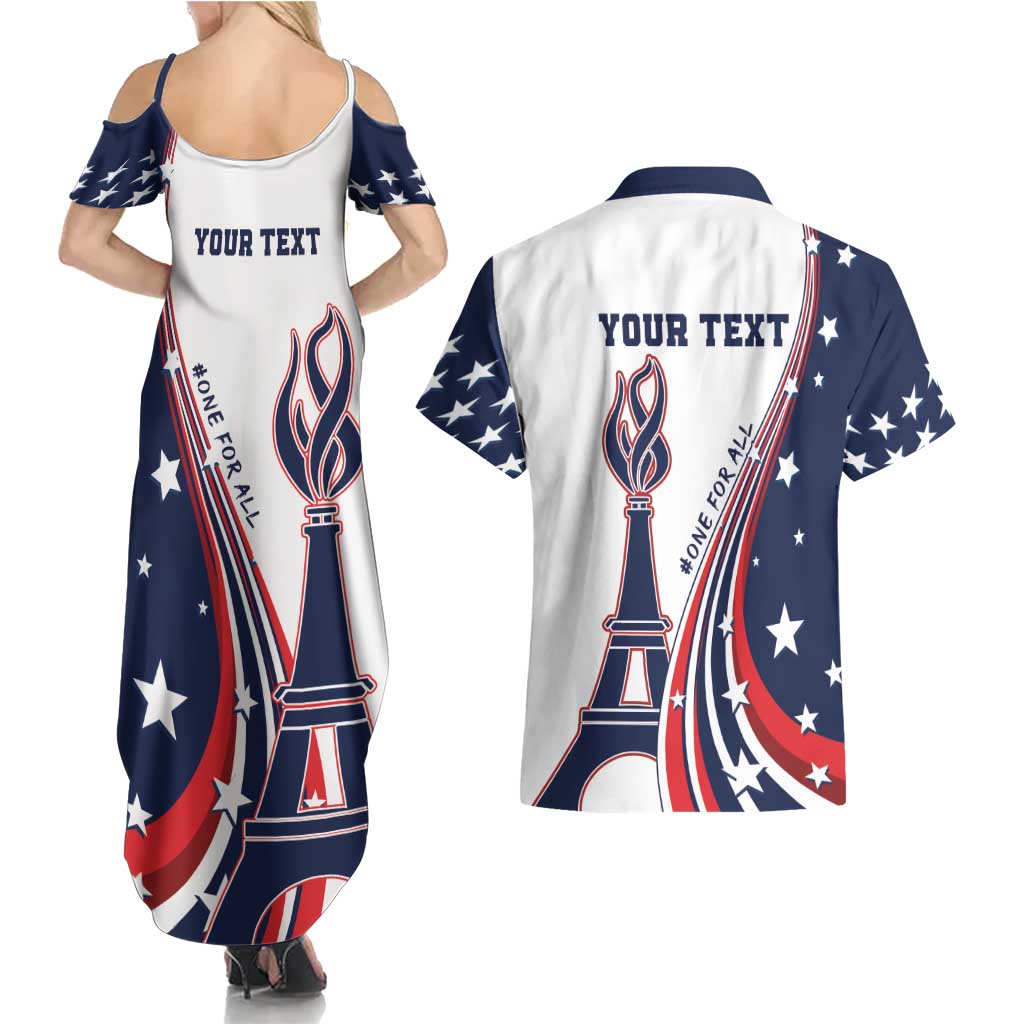 Personalized USA Make America Strong Again Couples Matching Summer Maxi Dress and Hawaiian Shirt Go Paris 2024 LT9 - Wonder Print Shop