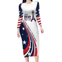 Personalized USA Make America Strong Again Family Matching Long Sleeve Bodycon Dress and Hawaiian Shirt Go Paris 2024 LT9 - Wonder Print Shop