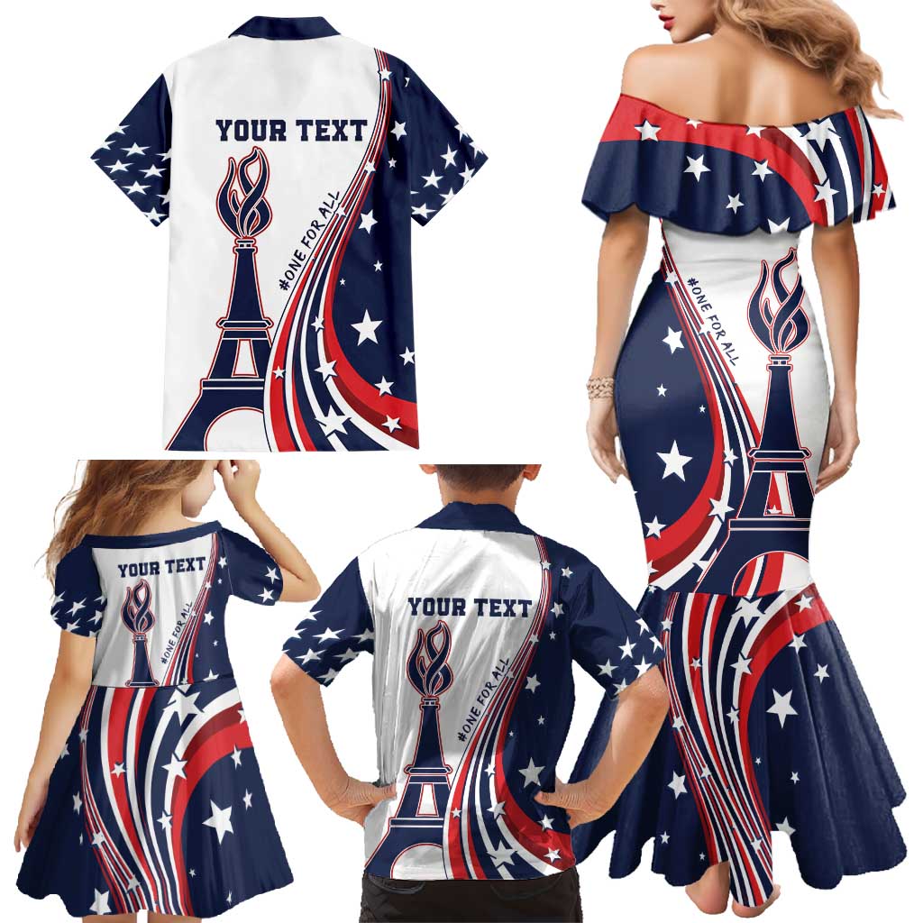 Personalized USA Make America Strong Again Family Matching Mermaid Dress and Hawaiian Shirt Go Paris 2024 LT9 - Wonder Print Shop