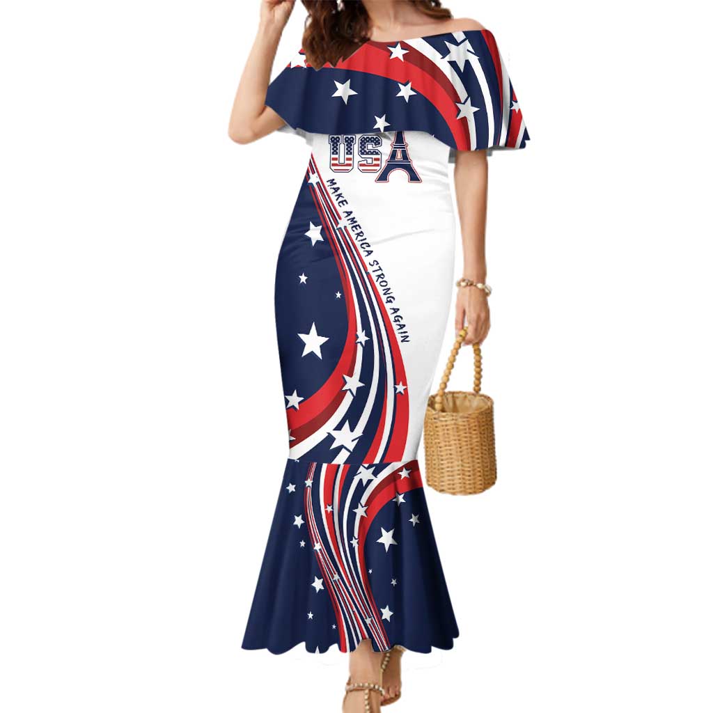 Personalized USA Make America Strong Again Family Matching Mermaid Dress and Hawaiian Shirt Go Paris 2024 LT9 - Wonder Print Shop