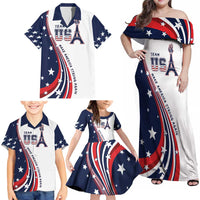 Personalized USA Make America Strong Again Family Matching Off Shoulder Maxi Dress and Hawaiian Shirt Go Paris 2024 LT9 - Wonder Print Shop