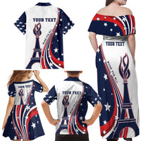 Personalized USA Make America Strong Again Family Matching Off Shoulder Maxi Dress and Hawaiian Shirt Go Paris 2024 LT9 - Wonder Print Shop