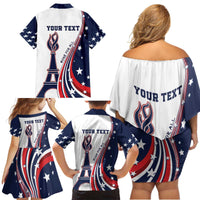 Personalized USA Make America Strong Again Family Matching Off Shoulder Short Dress and Hawaiian Shirt Go Paris 2024 LT9 - Wonder Print Shop