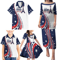 Personalized USA Make America Strong Again Family Matching Puletasi and Hawaiian Shirt Go Paris 2024 - Wonder Print Shop