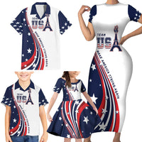 Personalized USA Make America Strong Again Family Matching Short Sleeve Bodycon Dress and Hawaiian Shirt Go Paris 2024 - Wonder Print Shop