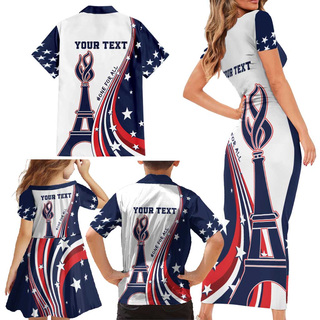 Personalized USA Make America Strong Again Family Matching Short Sleeve Bodycon Dress and Hawaiian Shirt Go Paris 2024 - Wonder Print Shop