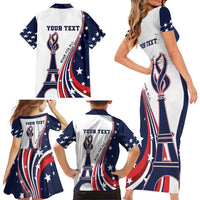 Personalized USA Make America Strong Again Family Matching Short Sleeve Bodycon Dress and Hawaiian Shirt Go Paris 2024 - Wonder Print Shop