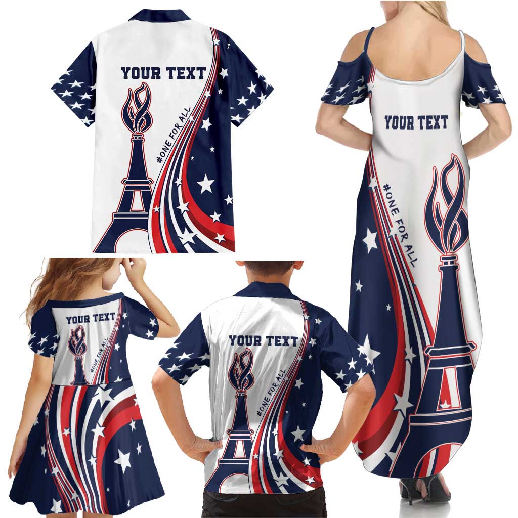 Personalized USA Make America Strong Again Family Matching Summer Maxi Dress and Hawaiian Shirt Go Paris 2024 - Wonder Print Shop