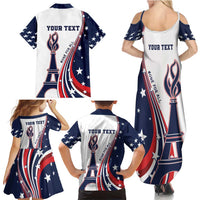 Personalized USA Make America Strong Again Family Matching Summer Maxi Dress and Hawaiian Shirt Go Paris 2024 - Wonder Print Shop
