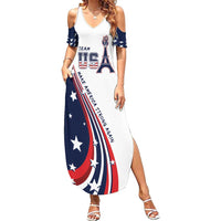 Personalized USA Make America Strong Again Family Matching Summer Maxi Dress and Hawaiian Shirt Go Paris 2024 - Wonder Print Shop