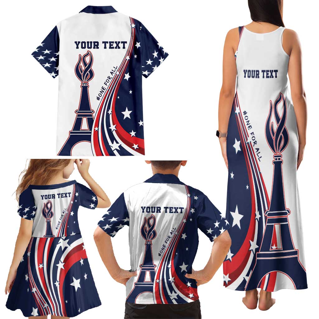 Personalized USA Make America Strong Again Family Matching Tank Maxi Dress and Hawaiian Shirt Go Paris 2024 - Wonder Print Shop