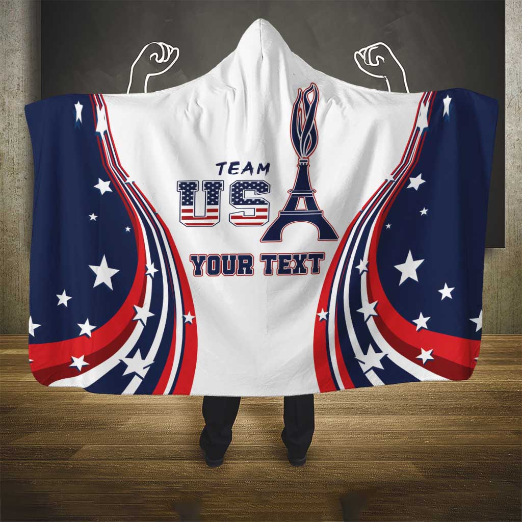 Personalized USA Make America Strong Again Hooded Blanket Go Paris 2024