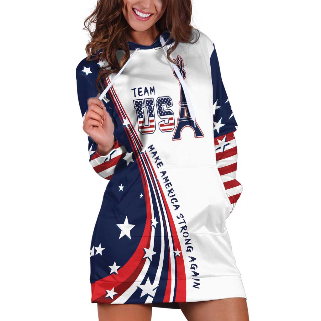 Personalized USA Make America Strong Again Hoodie Dress Go Paris 2024 - Wonder Print Shop