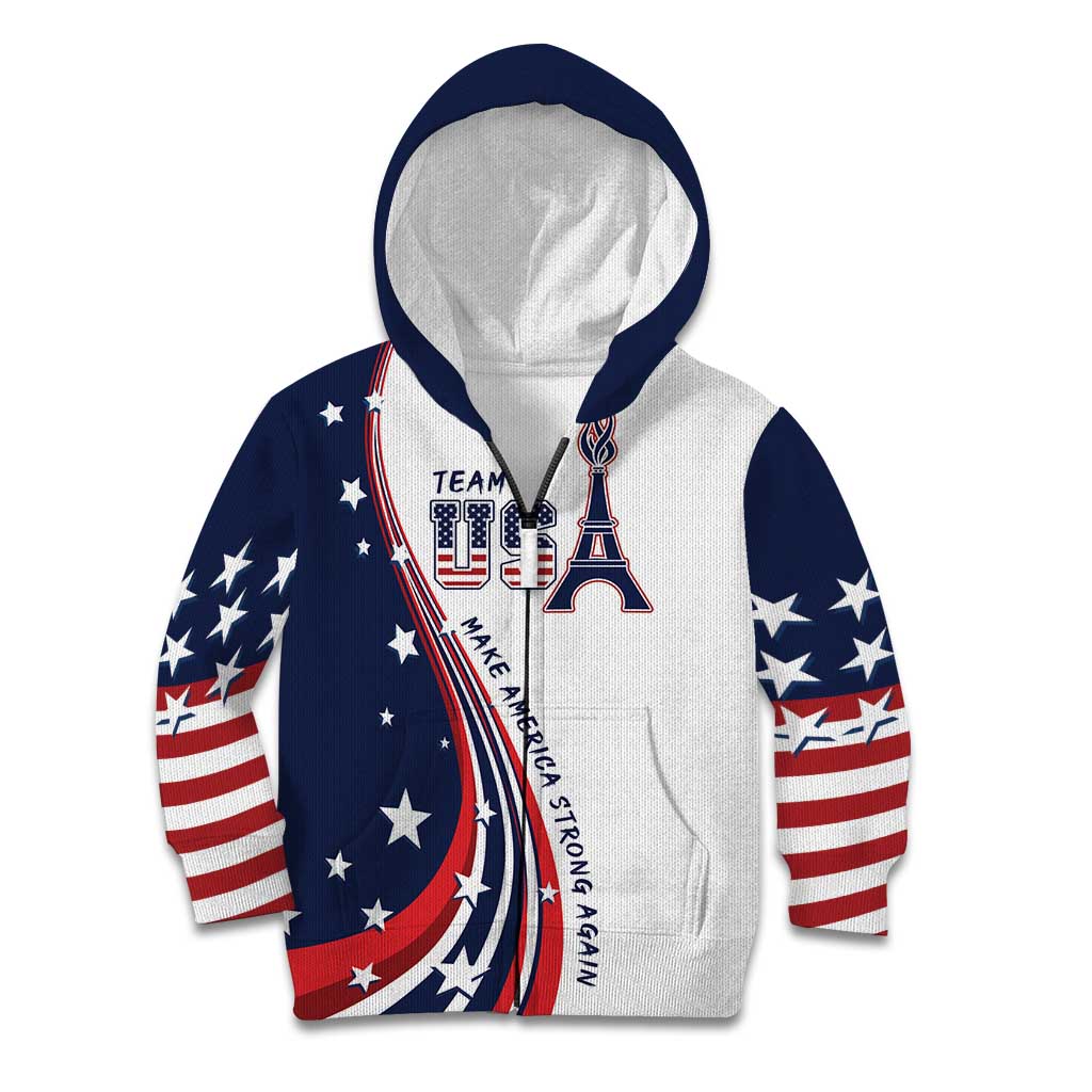 Personalized USA Make America Strong Again Kid Hoodie Go Paris 2024 - Wonder Print Shop