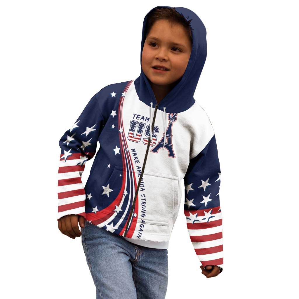 Personalized USA Make America Strong Again Kid Hoodie Go Paris 2024 - Wonder Print Shop