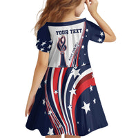 Personalized USA Make America Strong Again Kid Short Sleeve Dress Go Paris 2024 - Wonder Print Shop