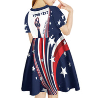 Personalized USA Make America Strong Again Kid Short Sleeve Dress Go Paris 2024 - Wonder Print Shop