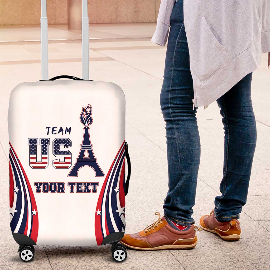 Personalized USA Make America Strong Again Luggage Cover Go Paris 2024 - Wonder Print Shop
