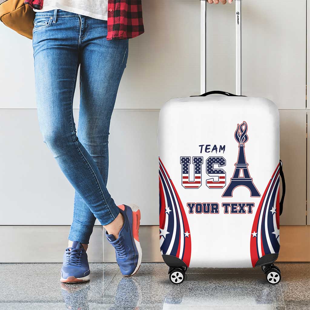Personalized USA Make America Strong Again Luggage Cover Go Paris 2024 - Wonder Print Shop