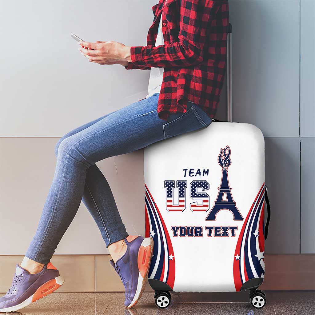 Personalized USA Make America Strong Again Luggage Cover Go Paris 2024 - Wonder Print Shop