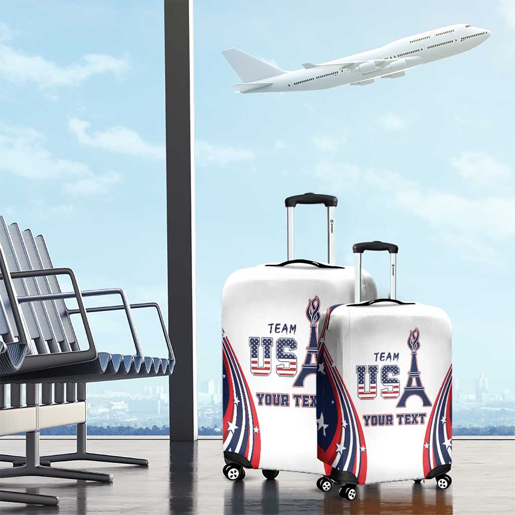 Personalized USA Make America Strong Again Luggage Cover Go Paris 2024 - Wonder Print Shop