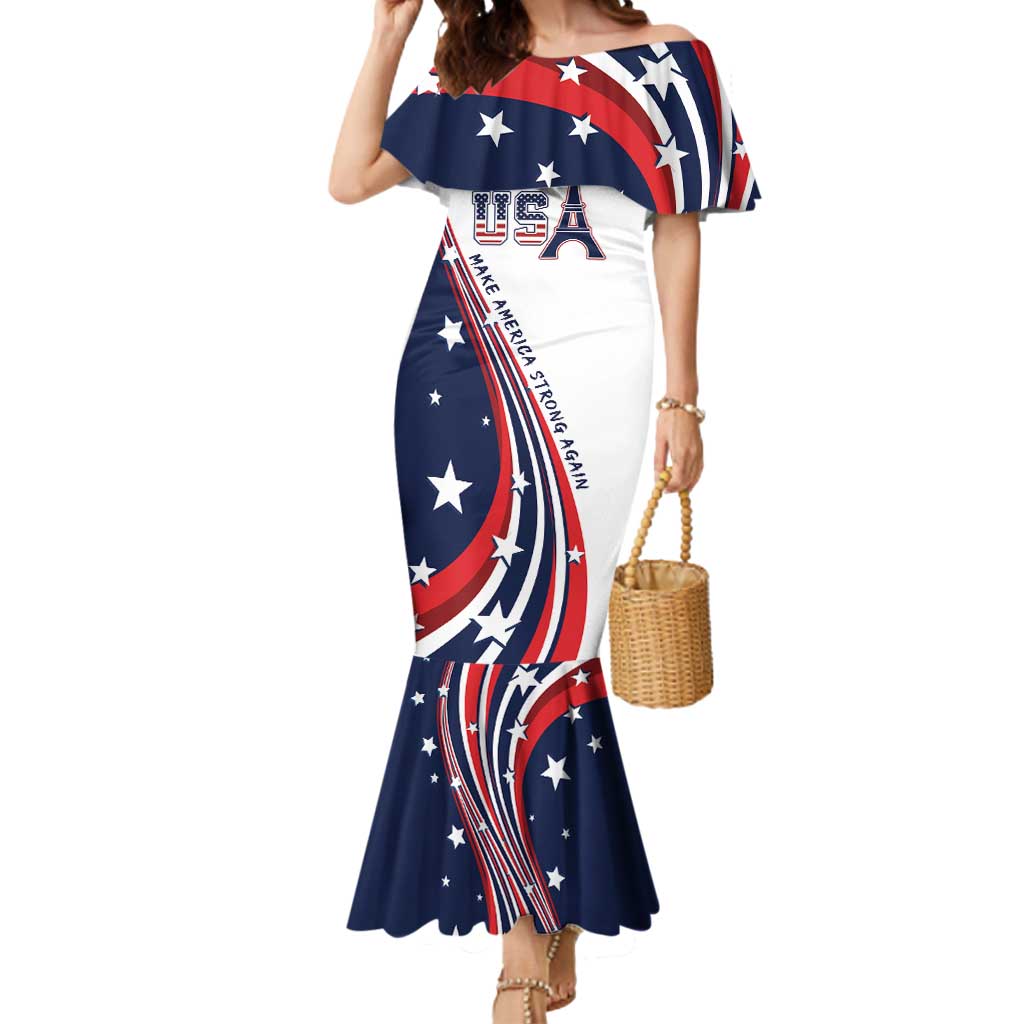 Personalized USA Make America Strong Again Mermaid Dress Go Paris 2024 - Wonder Print Shop