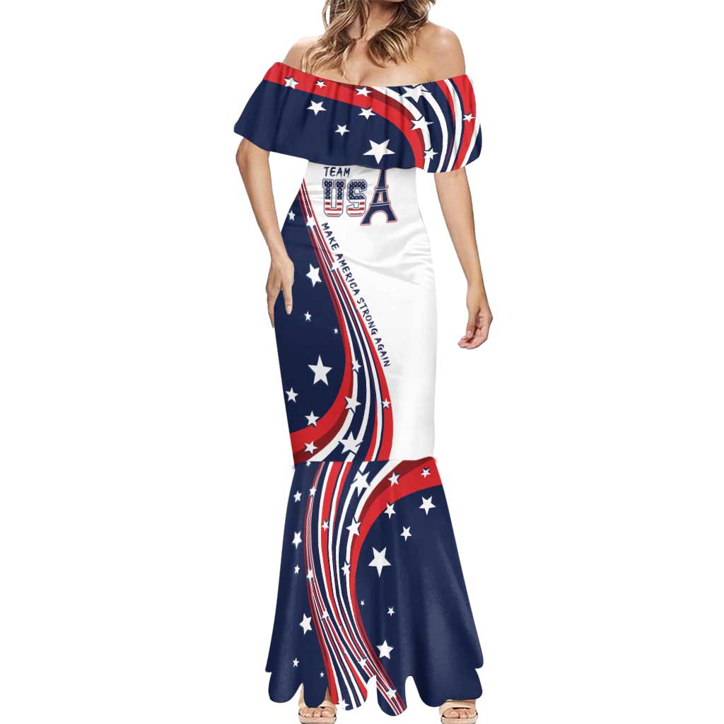 Personalized USA Make America Strong Again Mermaid Dress Go Paris 2024 - Wonder Print Shop