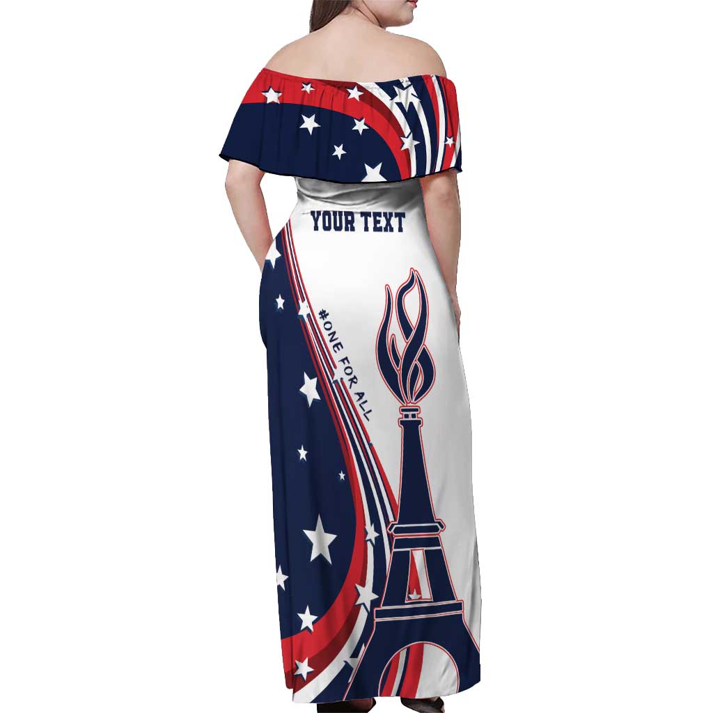 Personalized USA Make America Strong Again Off Shoulder Maxi Dress Go Paris 2024 - Wonder Print Shop