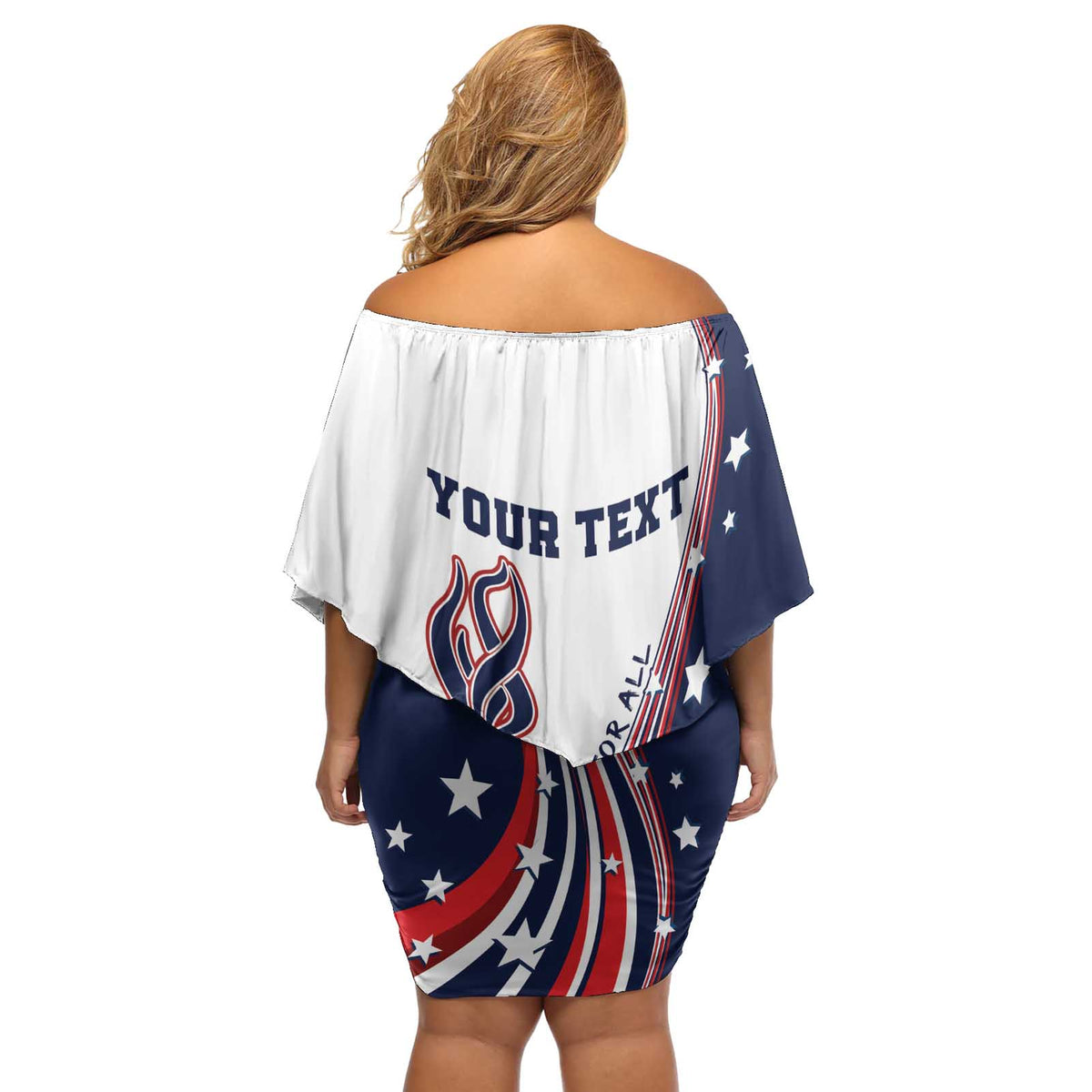 Personalized USA Make America Strong Again Off Shoulder Short Dress Go Paris 2024 - Wonder Print Shop