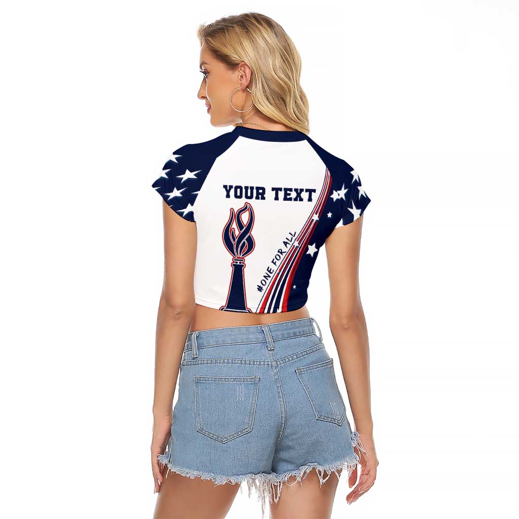 Personalized USA Make America Strong Again Raglan Cropped T Shirt Go Paris 2024 - Wonder Print Shop