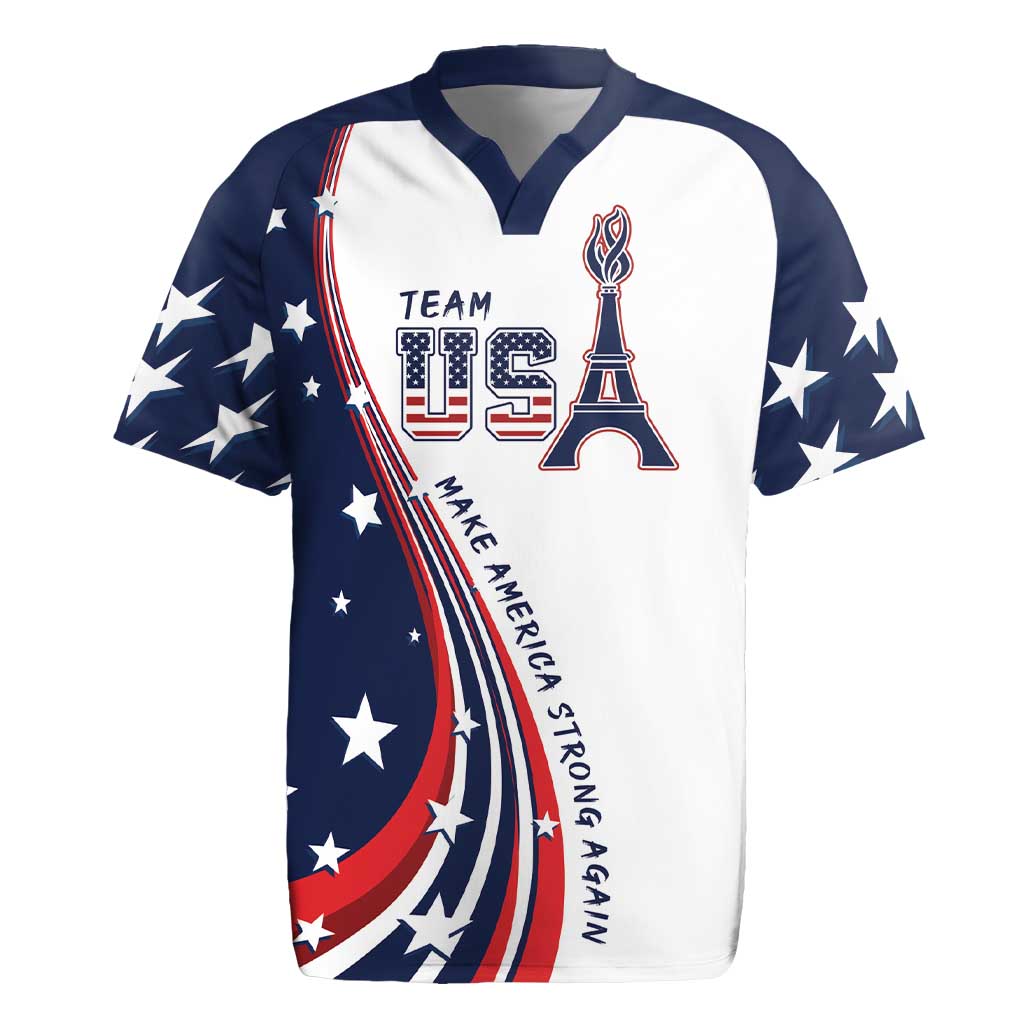 Personalized USA Make America Strong Again Rugby Jersey Go Paris 2024 - Wonder Print Shop