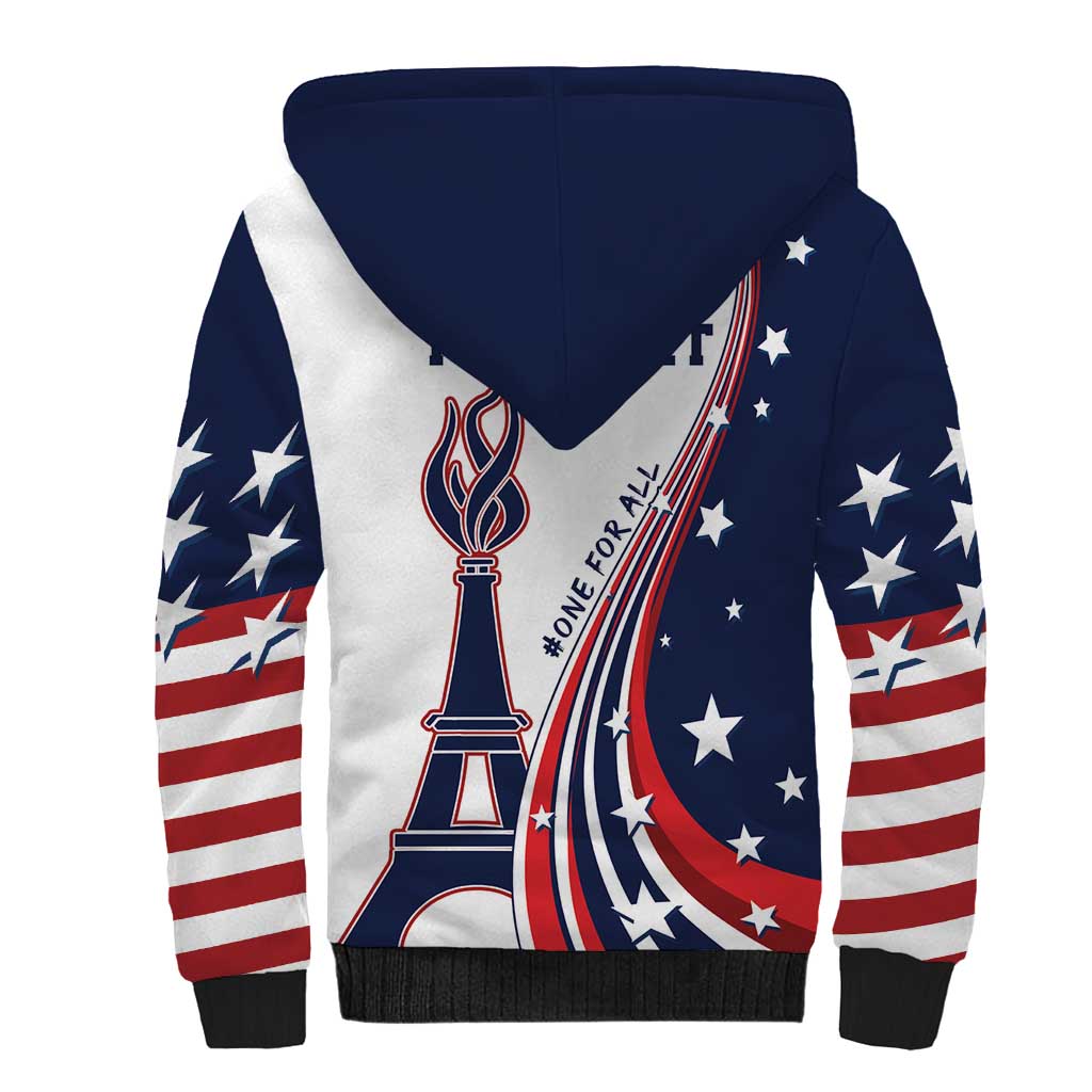 Personalized USA Make America Strong Again Sherpa Hoodie Go Paris 2024 - Wonder Print Shop