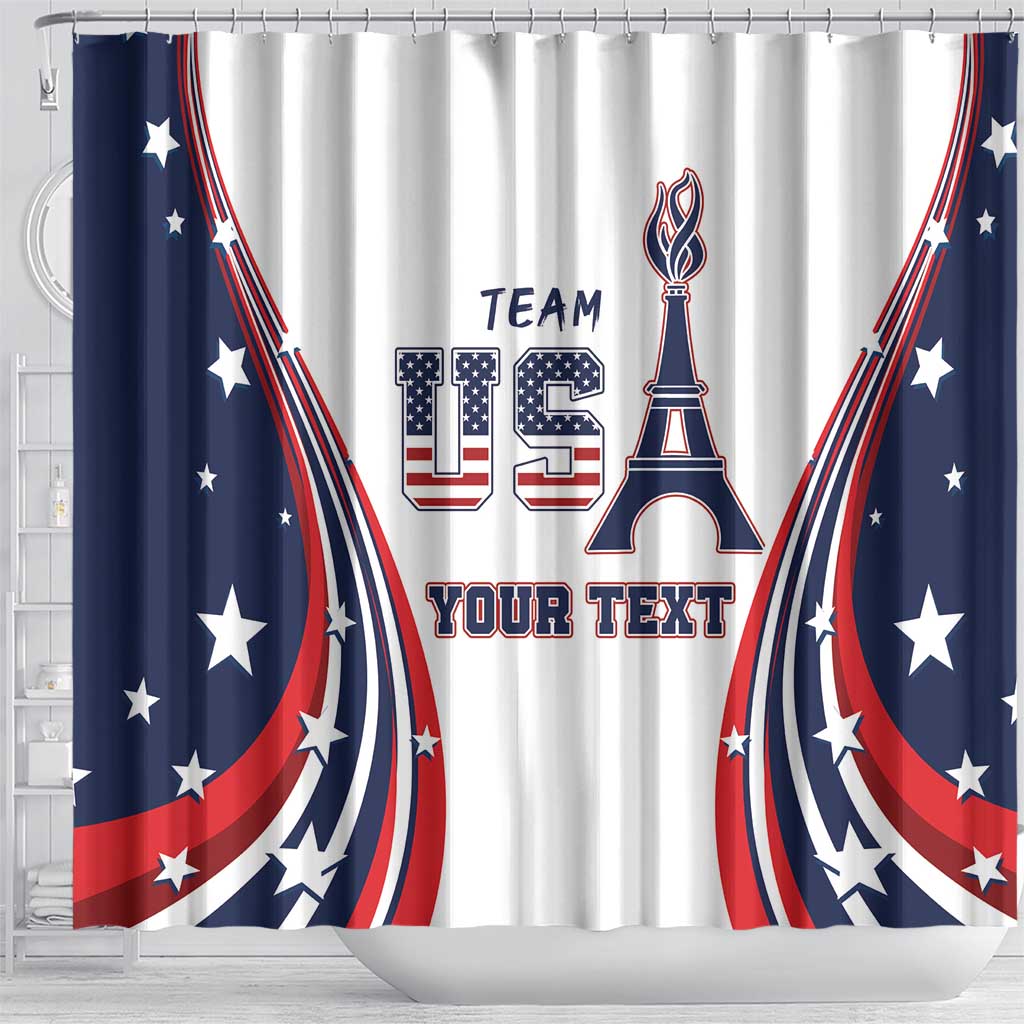 Personalized USA Make America Strong Again Shower Curtain Go Paris 2024