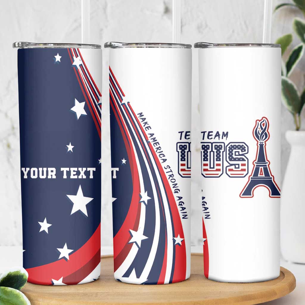 Personalized USA Make America Strong Again Skinny Tumbler Go Paris 2024 - Wonder Print Shop