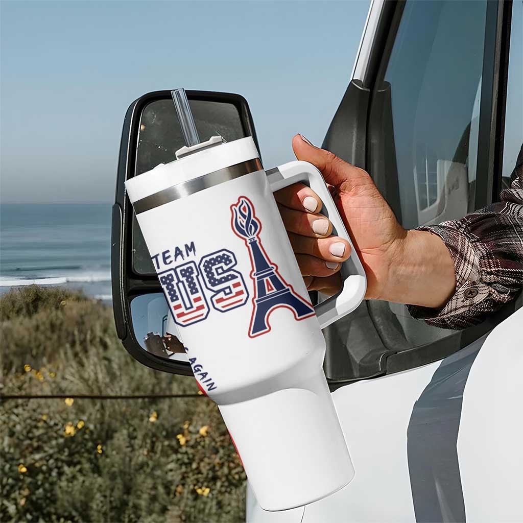 Personalized USA Make America Strong Again Tumbler With Handle Go Paris 2024 - Wonder Print Shop