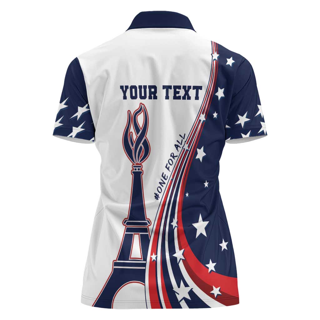 Personalized USA Make America Strong Again Women Polo Shirt Go Paris 2024 - Wonder Print Shop