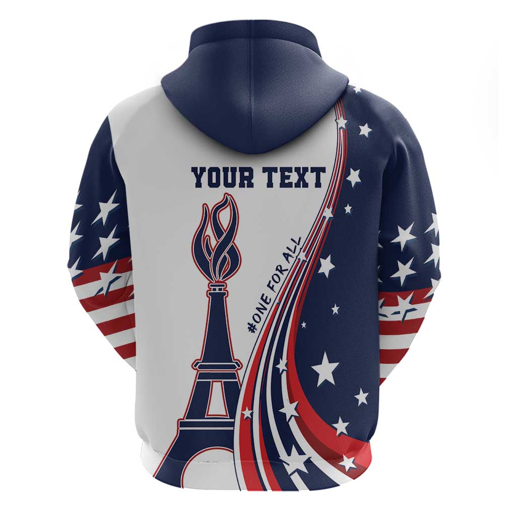 Personalized USA Make America Strong Again Zip Hoodie Go Paris 2024 - Wonder Print Shop