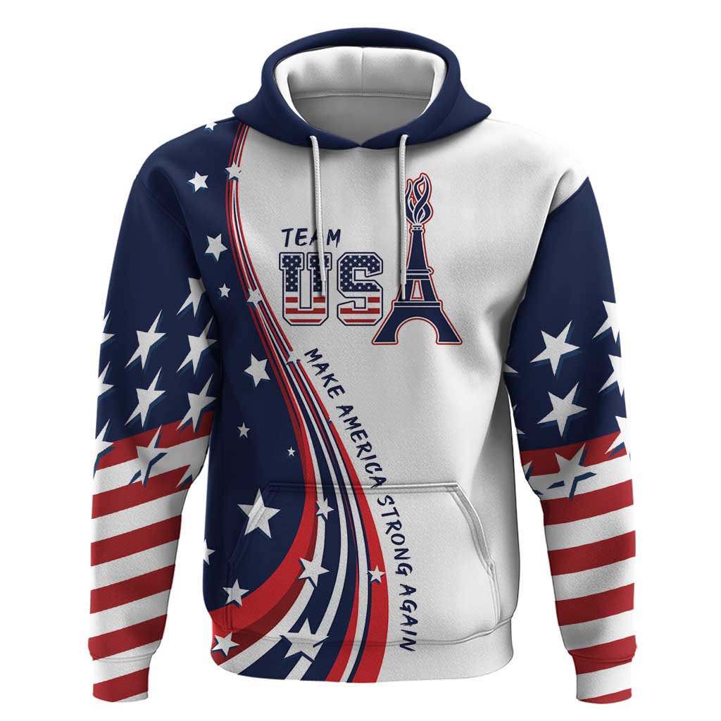 Personalized USA Make America Strong Again Zip Hoodie Go Paris 2024 - Wonder Print Shop